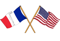 U.S. and French flags